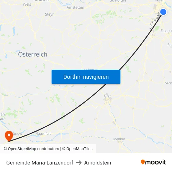 Gemeinde Maria-Lanzendorf to Arnoldstein map