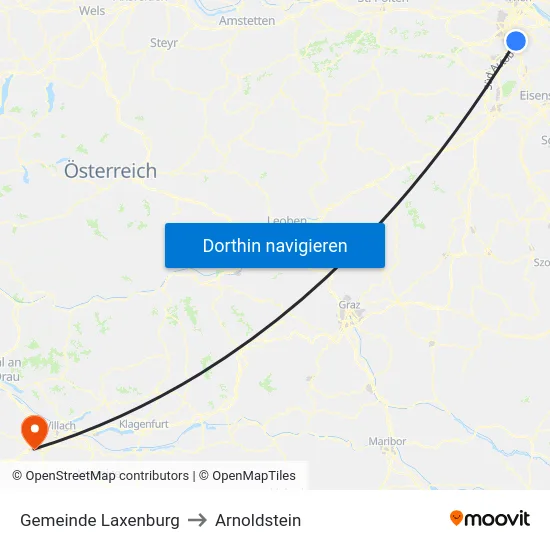 Gemeinde Laxenburg to Arnoldstein map