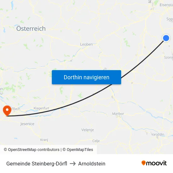 Gemeinde Steinberg-Dörfl to Arnoldstein map