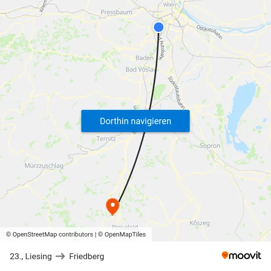 23., Liesing to Friedberg map