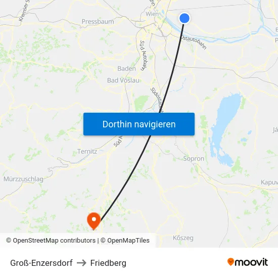 Groß-Enzersdorf to Friedberg map