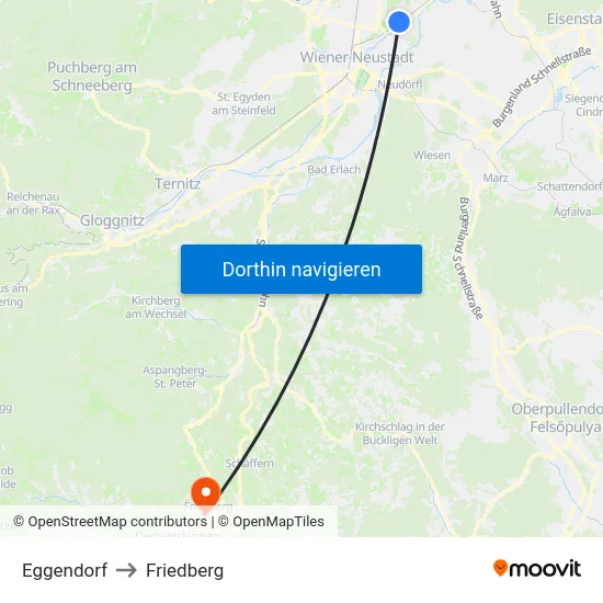 Eggendorf to Friedberg map