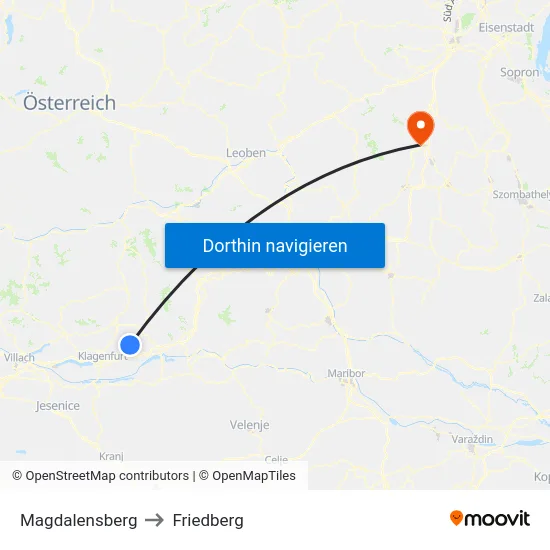 Magdalensberg to Friedberg map