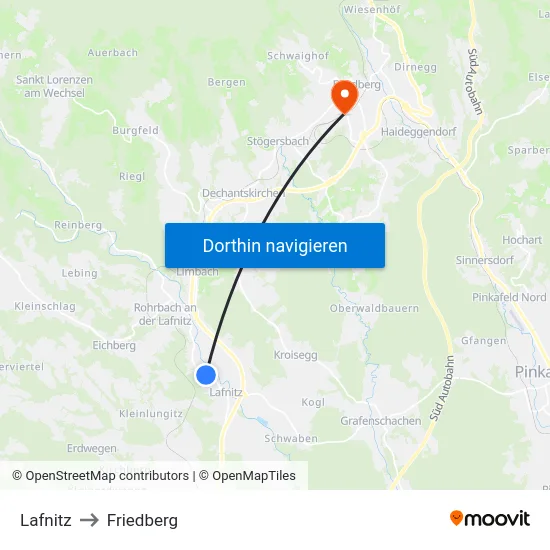 Lafnitz to Friedberg map