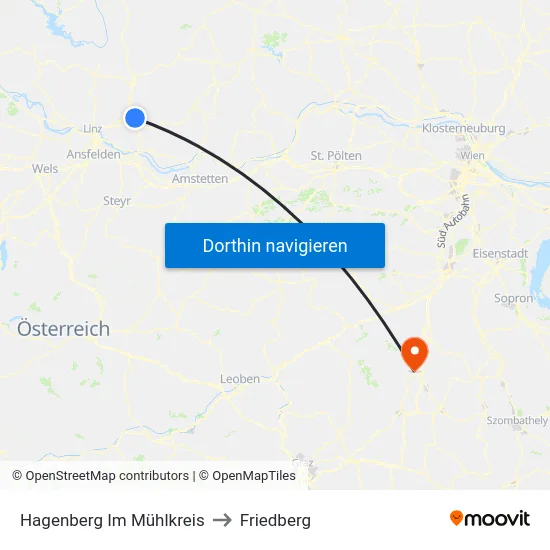 Hagenberg Im Mühlkreis to Friedberg map