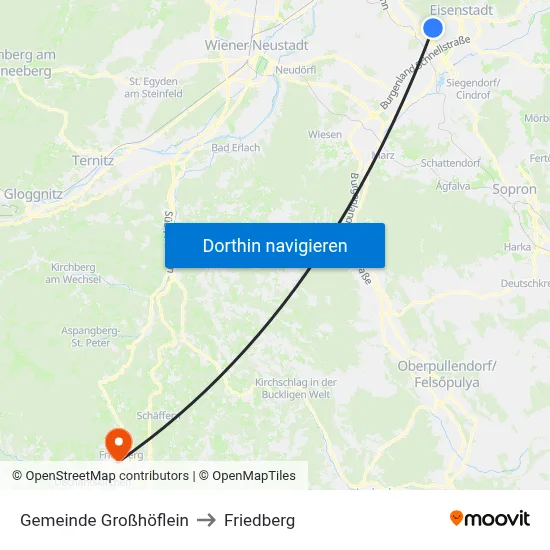 Gemeinde Großhöflein to Friedberg map