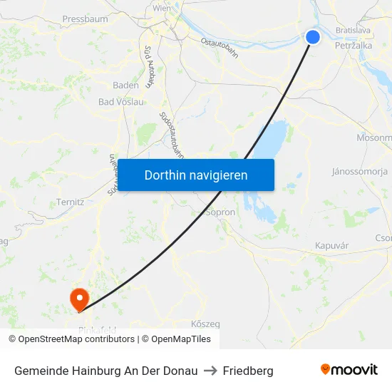 Gemeinde Hainburg An Der Donau to Friedberg map