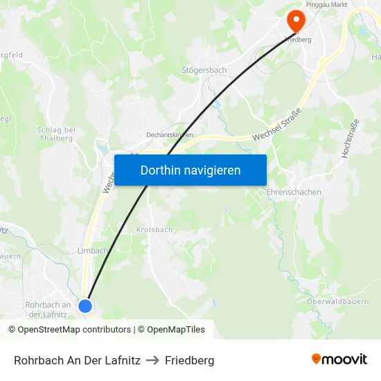 Rohrbach An Der Lafnitz to Friedberg map