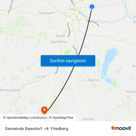 Gemeinde Raasdorf to Friedberg map