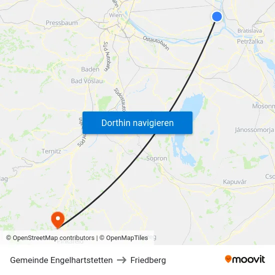 Gemeinde Engelhartstetten to Friedberg map