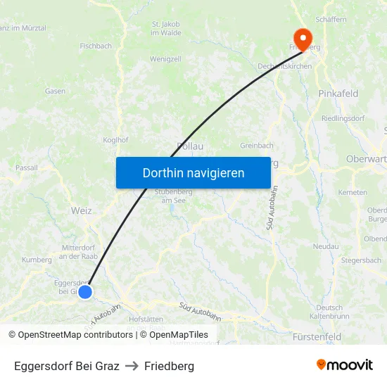 Eggersdorf Bei Graz to Friedberg map