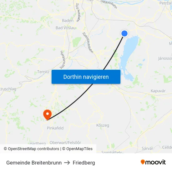 Gemeinde Breitenbrunn to Friedberg map