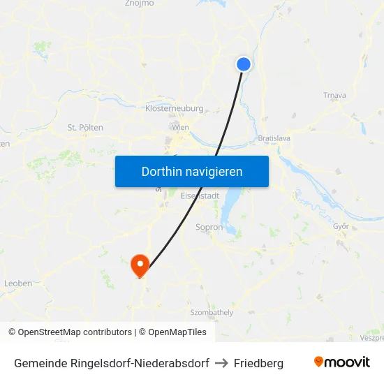 Gemeinde Ringelsdorf-Niederabsdorf to Friedberg map