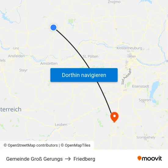 Gemeinde Groß Gerungs to Friedberg map