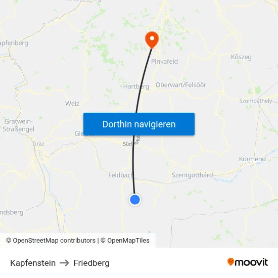 Kapfenstein to Friedberg map