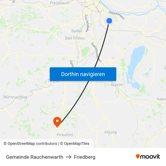 Gemeinde Rauchenwarth to Friedberg map
