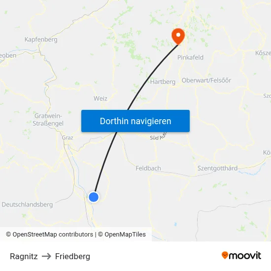 Ragnitz to Friedberg map