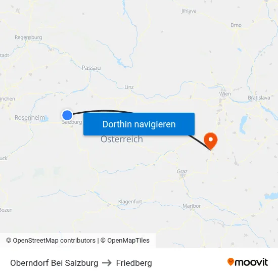 Oberndorf Bei Salzburg to Friedberg map