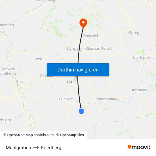Mühlgraben to Friedberg map