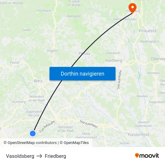 Vasoldsberg to Friedberg map