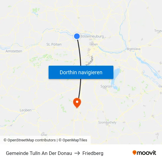 Gemeinde Tulln An Der Donau to Friedberg map
