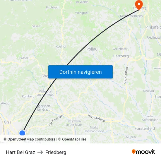 Hart Bei Graz to Friedberg map