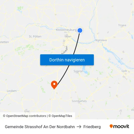 Gemeinde Strasshof An Der Nordbahn to Friedberg map