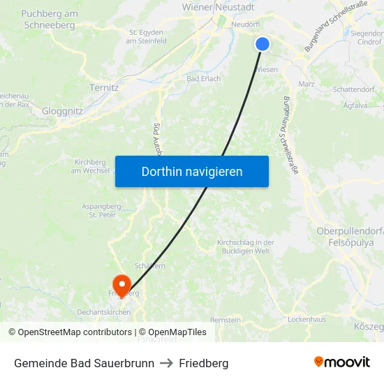 Gemeinde Bad Sauerbrunn to Friedberg map