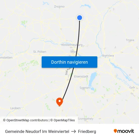 Gemeinde Neudorf Im Weinviertel to Friedberg map