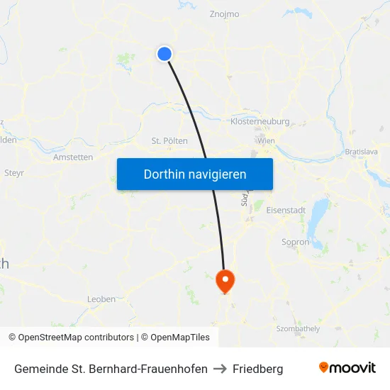Gemeinde St. Bernhard-Frauenhofen to Friedberg map