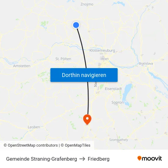Gemeinde Straning-Grafenberg to Friedberg map
