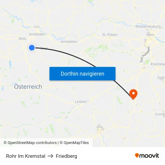 Rohr Im Kremstal to Friedberg map