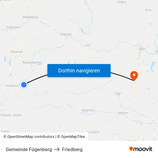 Gemeinde Fügenberg to Friedberg map
