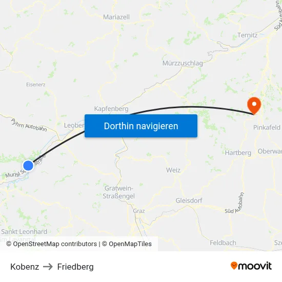 Kobenz to Friedberg map