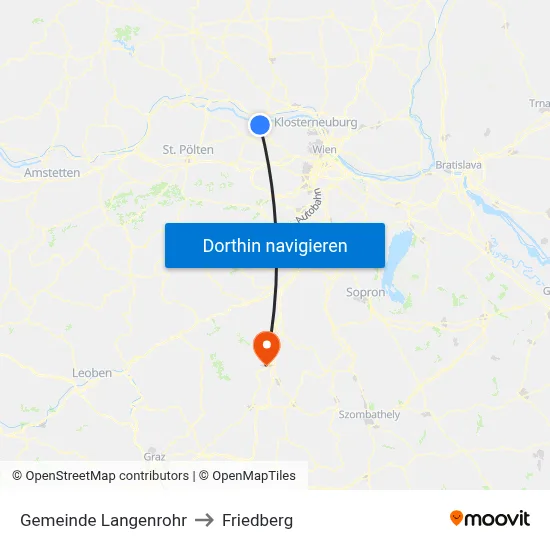 Gemeinde Langenrohr to Friedberg map