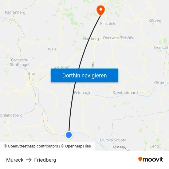 Mureck to Friedberg map