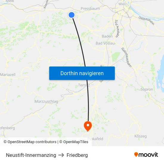 Neustift-Innermanzing to Friedberg map