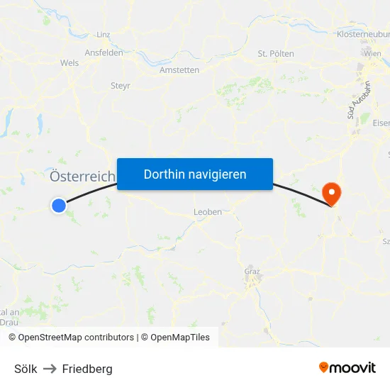 Sölk to Friedberg map