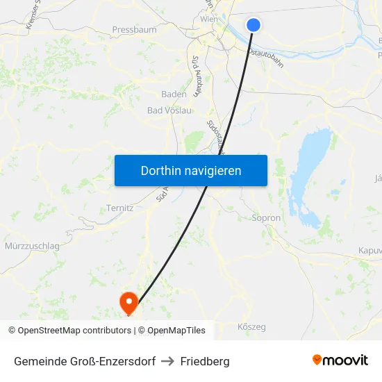 Gemeinde Groß-Enzersdorf to Friedberg map