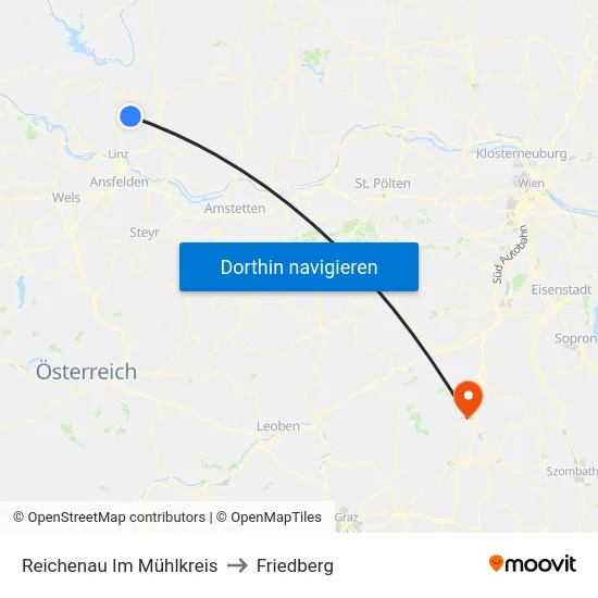Reichenau Im Mühlkreis to Friedberg map