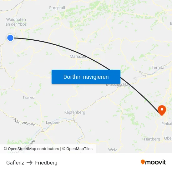 Gaflenz to Friedberg map