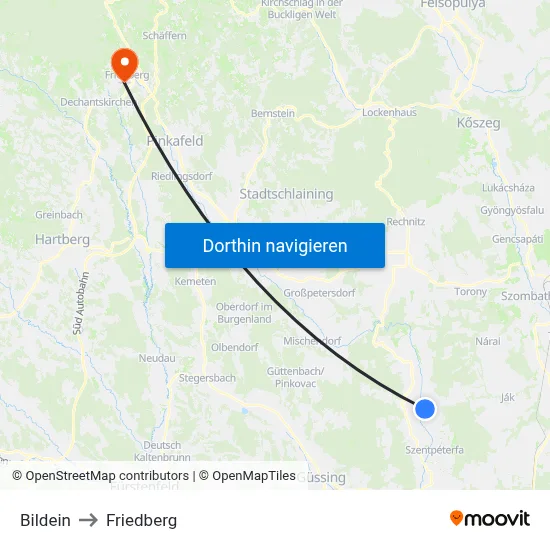 Bildein to Friedberg map