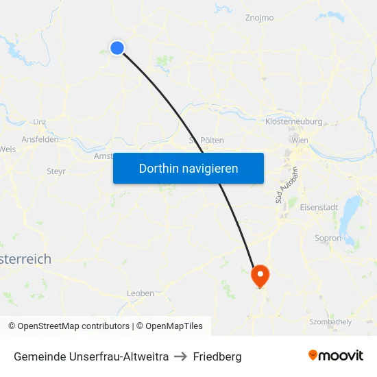 Gemeinde Unserfrau-Altweitra to Friedberg map