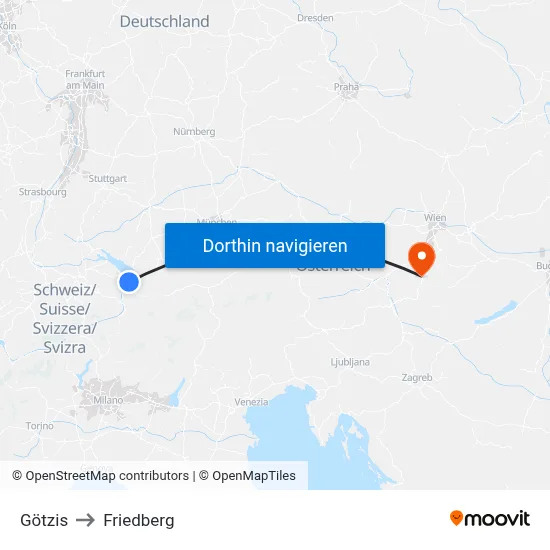 Götzis to Friedberg map