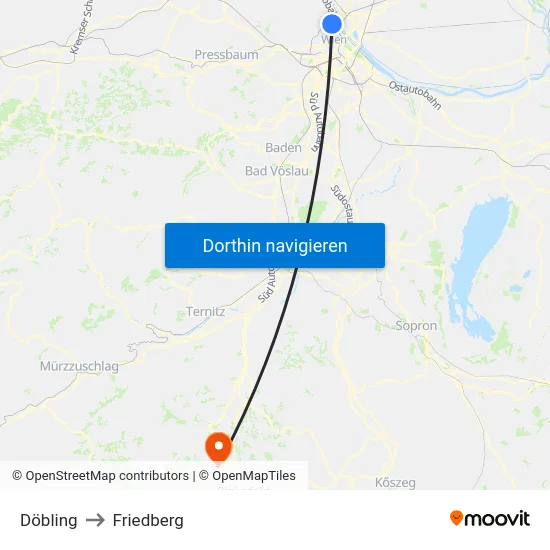 Döbling to Friedberg map