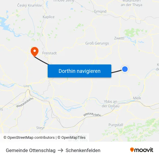 Gemeinde Ottenschlag to Schenkenfelden map