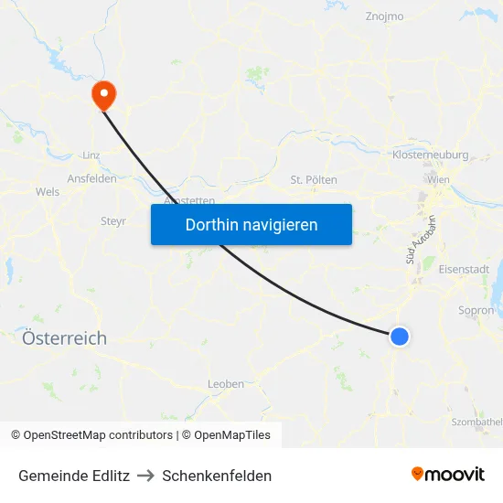 Gemeinde Edlitz to Schenkenfelden map