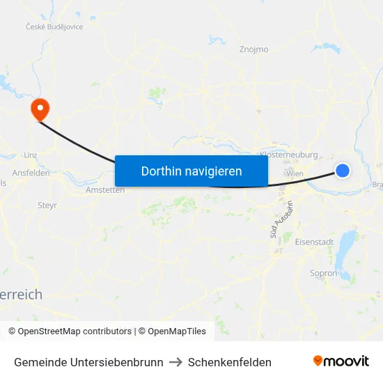 Gemeinde Untersiebenbrunn to Schenkenfelden map
