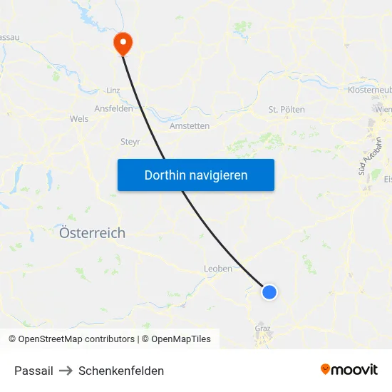 Passail to Schenkenfelden map