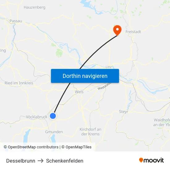 Desselbrunn to Schenkenfelden map